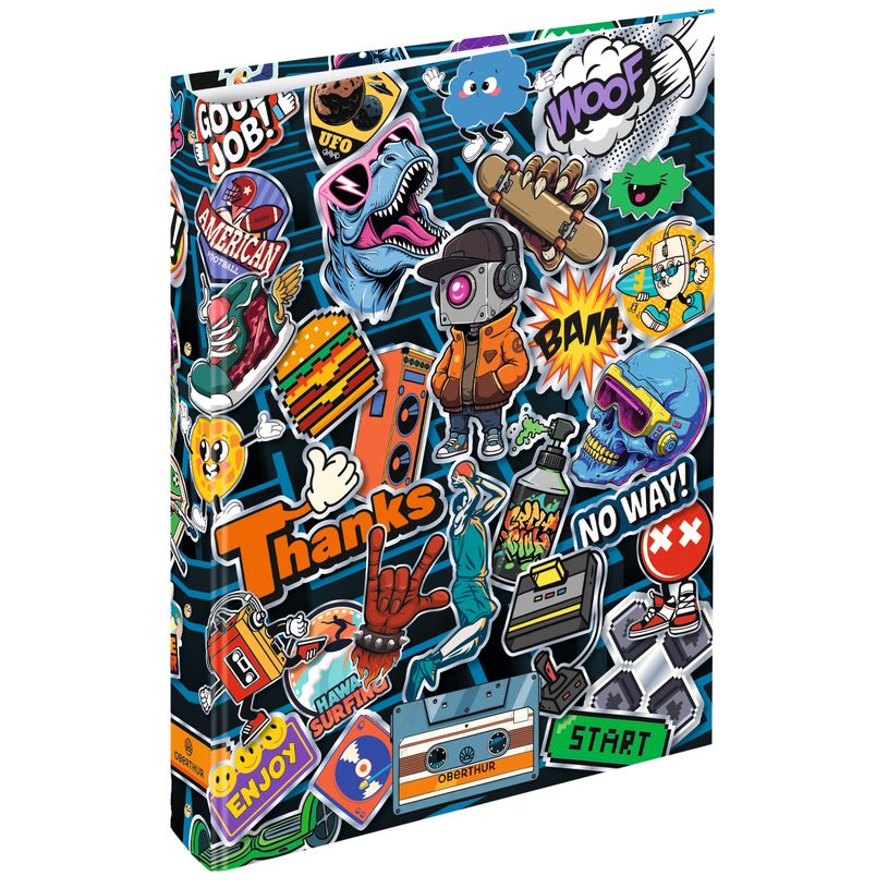 3664447217376-Classeur A4 dos 40 Geek - 25 x 32 cm - Oberthur--0