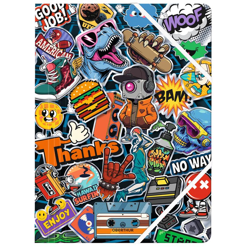 3664447217383-Chemise A4 Geek - 24 x 32 cm - Oberthur--0