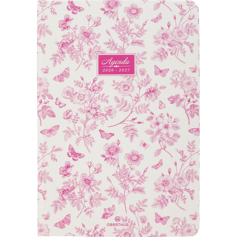3664447220161-Agenda Windsor - 1 semaine sur 2 pages - 17 x 24,5 cm - floral - Oberthur--0