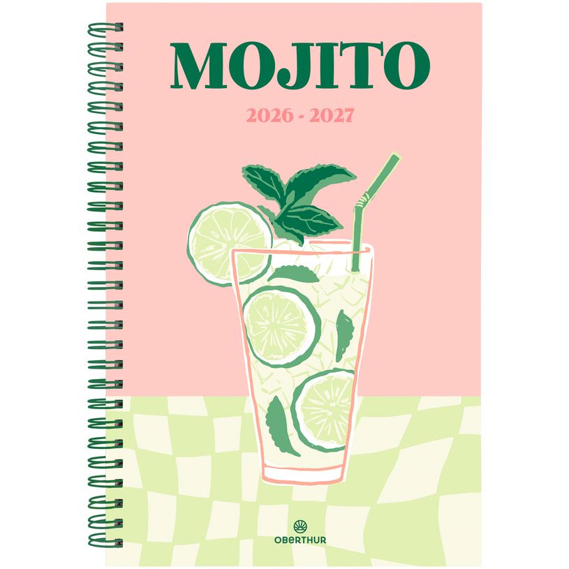 3664447219912-Agenda wire'o Afterwork - 1 semaine sur 2 pages - 17 x 24,5 cm - mojito - Oberthur--0