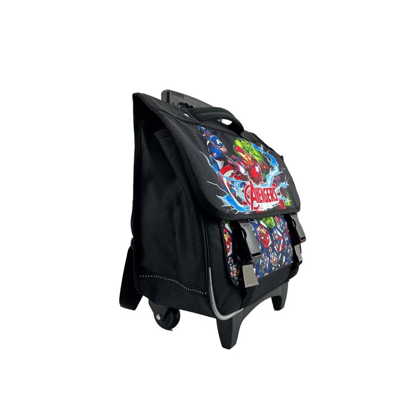 3666311038520-Cartable à roulettes Avengers - 38 cm - 2 compartiments - Noir - Bagtrotter--1