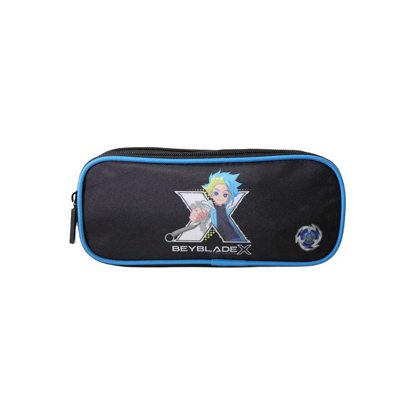 3666311032467-Trousse rectangulaire Beyblade X - 2 compartiments - Noir - Bagtrotter--0