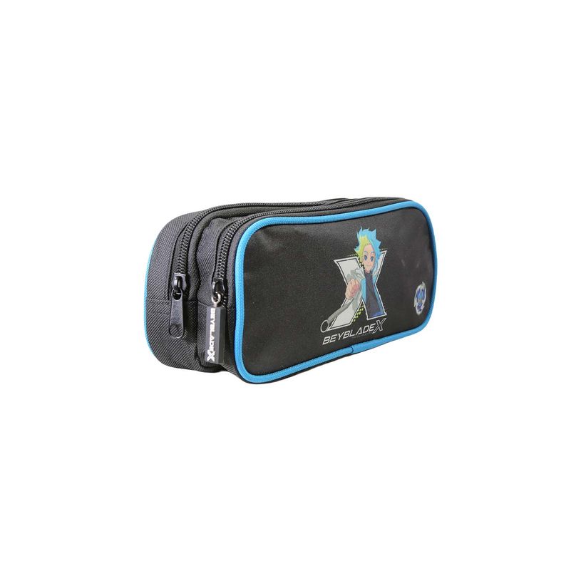3666311032467-Trousse rectangulaire Beyblade X - 2 compartiments - Noir - Bagtrotter--1