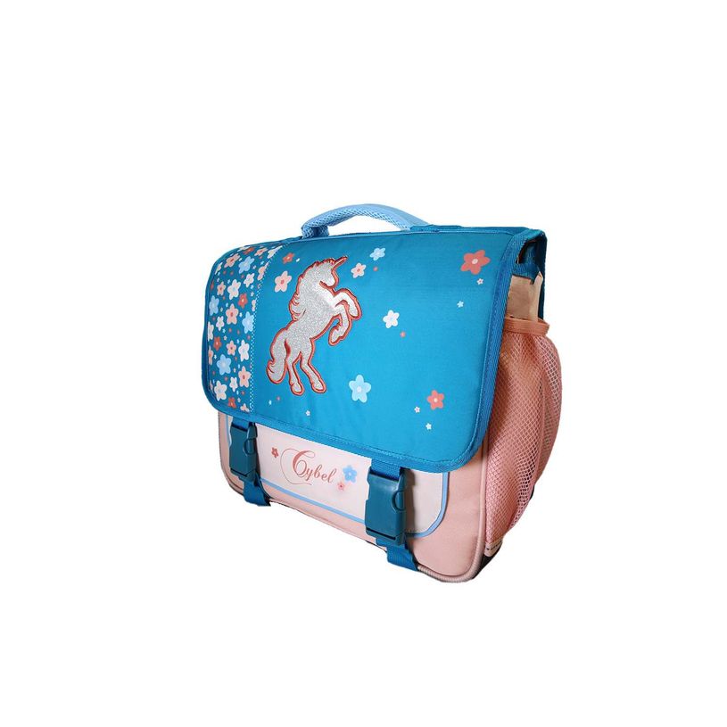 3666311037844-Cartable Cybel - 38 cm - 2 compartiments - Bleu - Bagtrotter--1