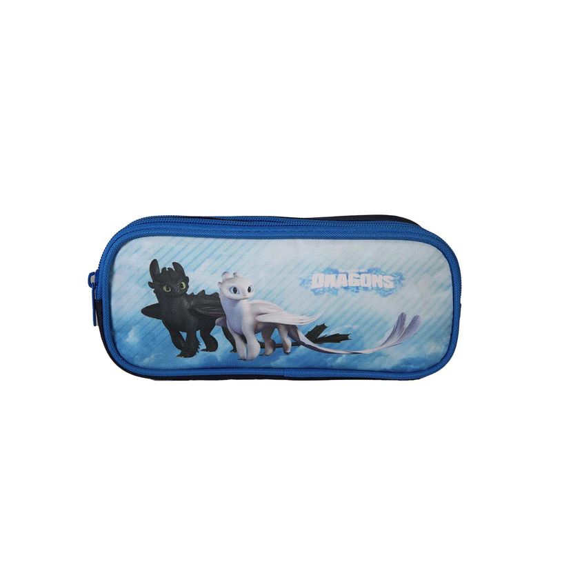 3666311039534-Trousse rectangulaire Dragon  - 2 compartiments - Bleu - Bagtrotter--0