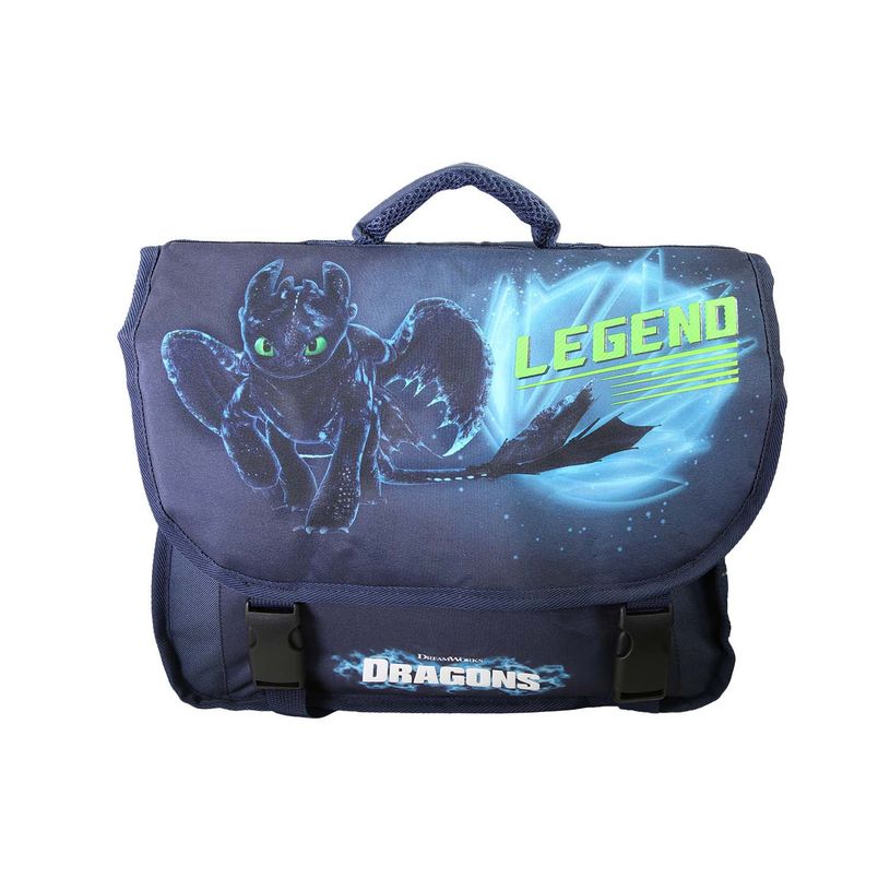 3666311032511-Cartable Dragon - 38 cm - 2 compartiments - Marine - Bagtrotter--0