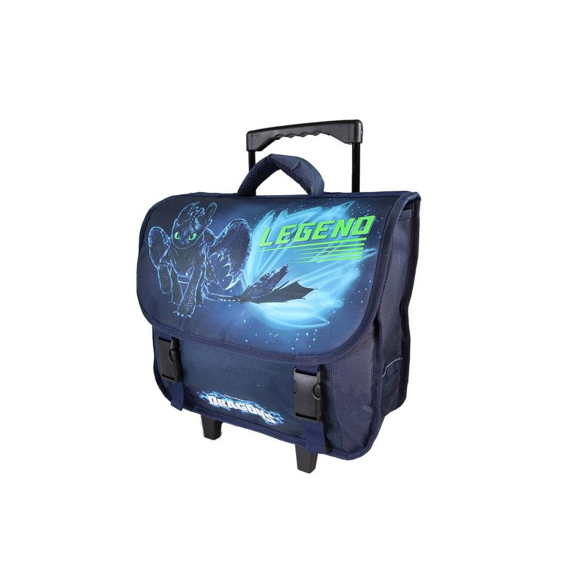 3666311039428-Cartable à roulettes Dragon - 38 cm - 2 compartiments - Marine - Bagtrotter--1