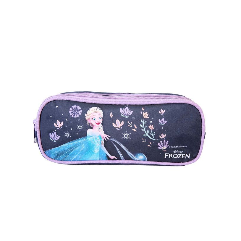 3666311034492-Trousse rectangulaire La Reine des Neiges - 2 compartiments - Marine - Bagtrotter--0