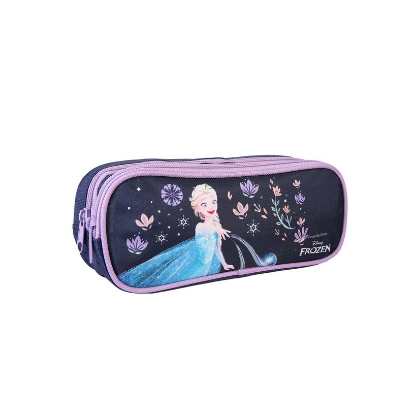 3666311034492-Trousse rectangulaire La Reine des Neiges - 2 compartiments - Marine - Bagtrotter--1