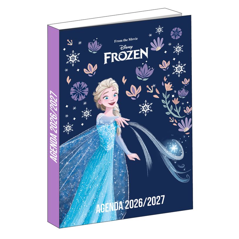 -Agenda La Reine des Neiges - 1 jour par page - 12x17 cm - Marine - Bagtrotter--0