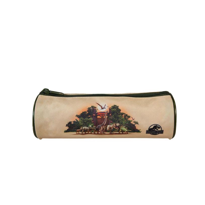 3666311038759-Trousse ronde Jurassic Park - 1 compartiment - Beige - Bagtrotter--0