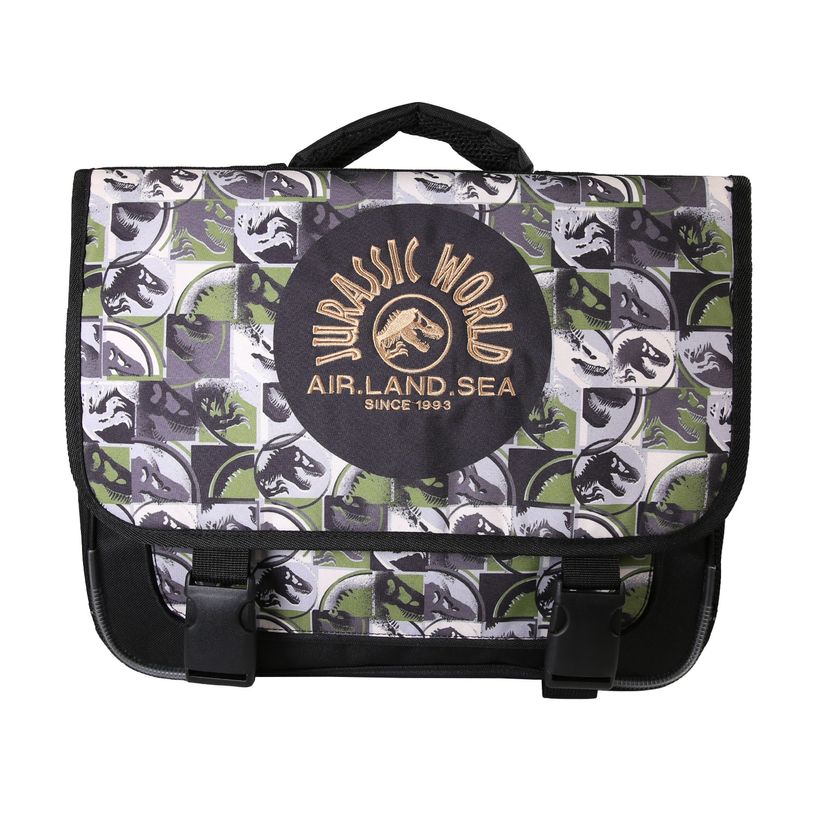 3666311032726-Cartable Jurassic World - 38 cm - 2 compartiments - Vert - Bagtrotter--0