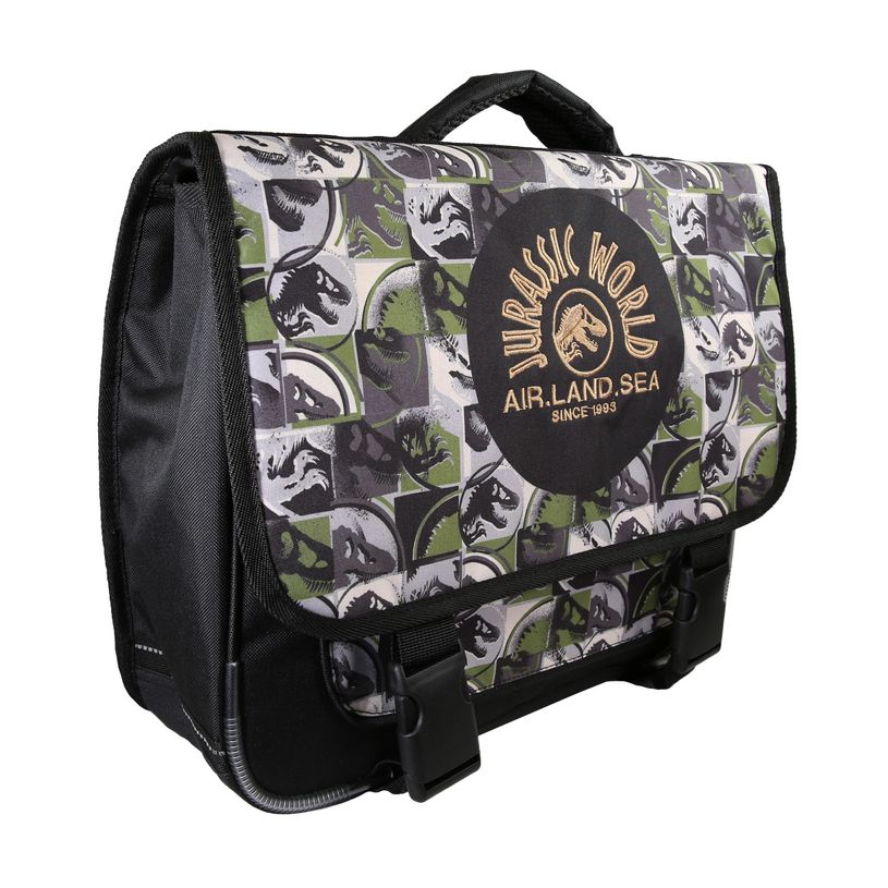 3666311032726-Cartable Jurassic World - 38 cm - 2 compartiments - Vert - Bagtrotter--1