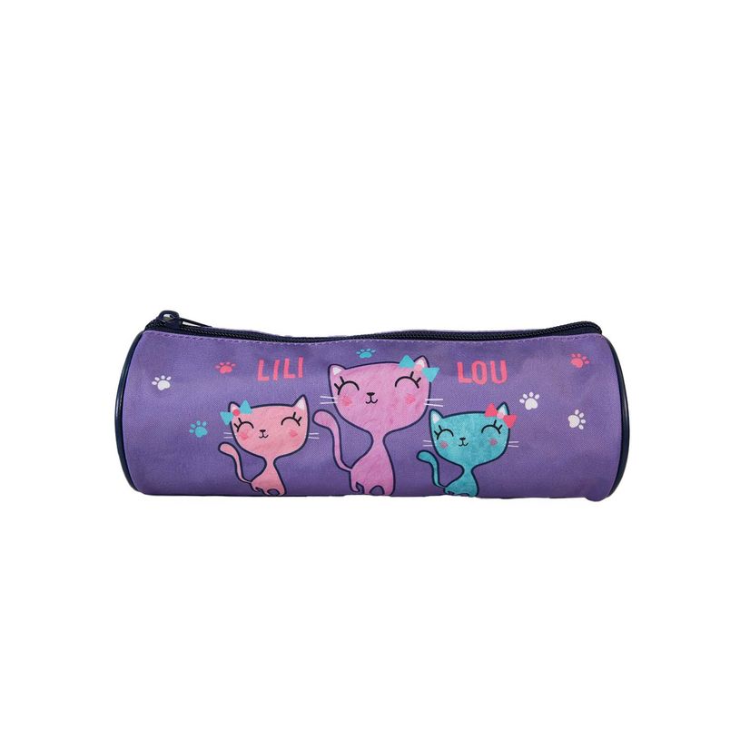 3666311038155-Trousse ronde Lililou - 1 compartiment - Violet - Bagtrotter--0