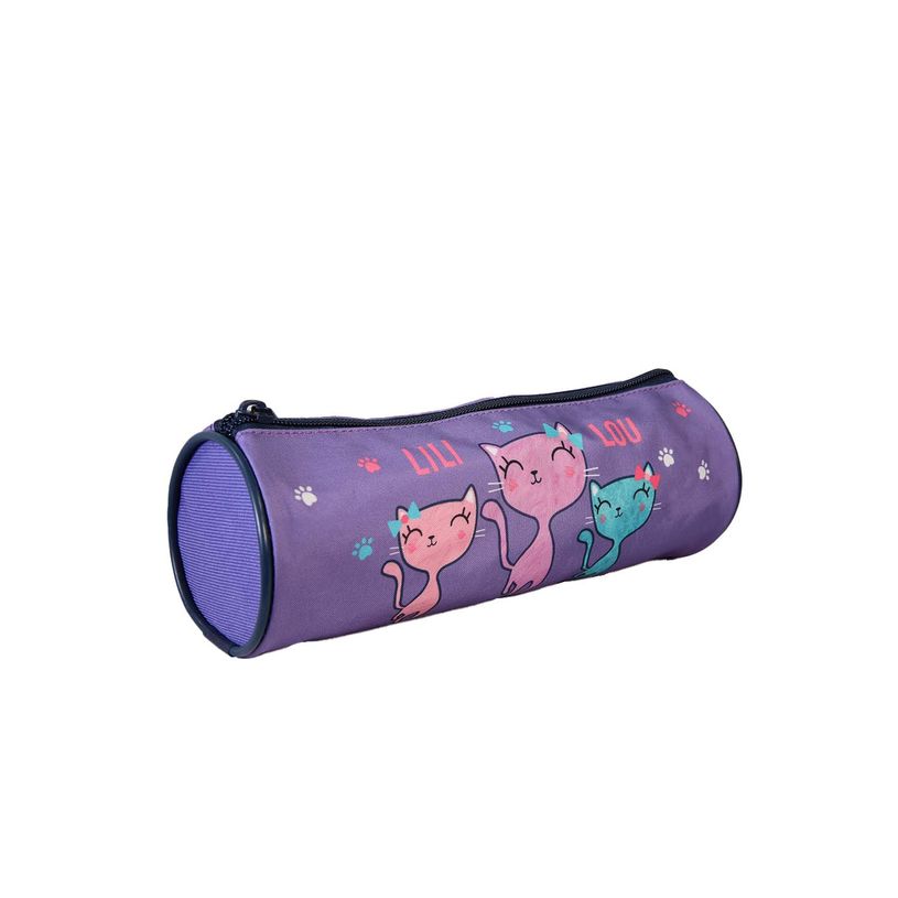 3666311038155-Trousse ronde Lililou - 1 compartiment - Violet - Bagtrotter--1