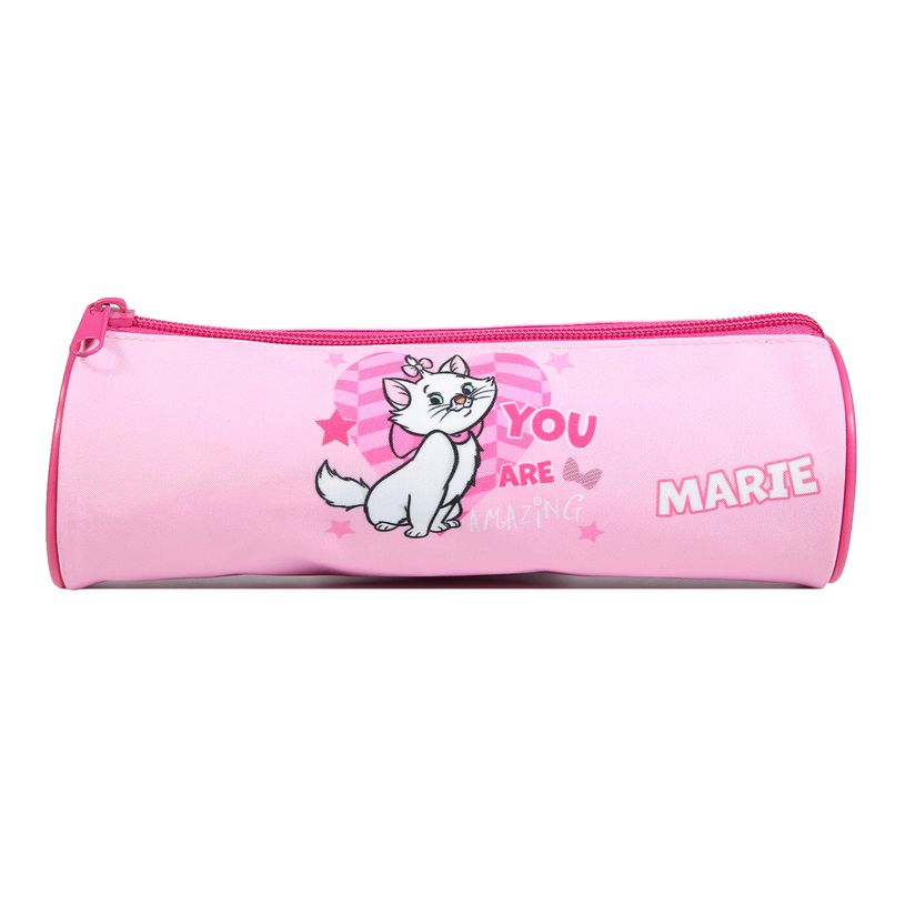 3666311015033-Trousse ronde Marie - 1 compartiment - Rose - Bagtrotter--0