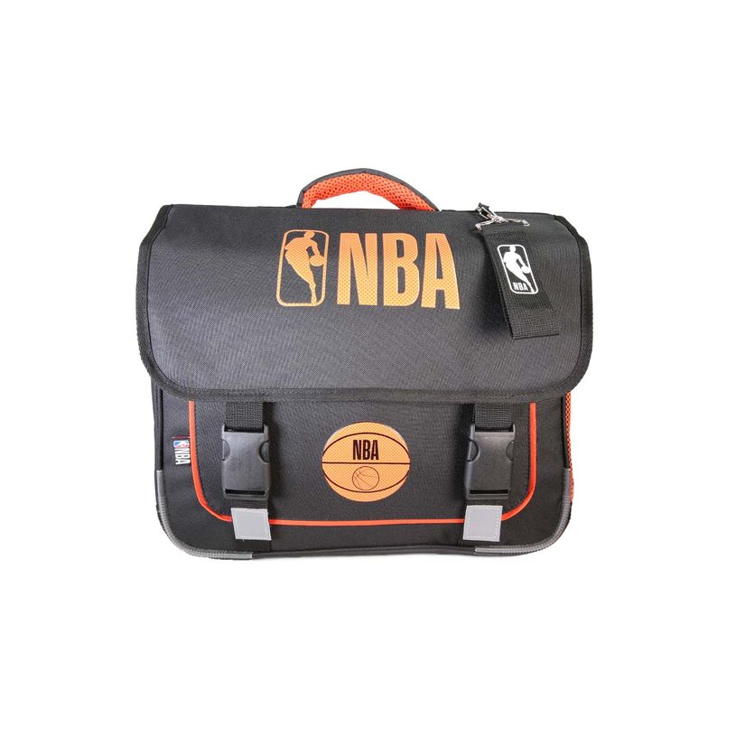 3666311037738-Cartable NBA - 38 cm - 2 compartiments - Noir - Bagtrotter--0