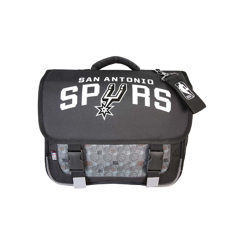 3666311037615-Cartable NBA - 38 cm - 2 compartiments - Noir - Bagtrotter--0