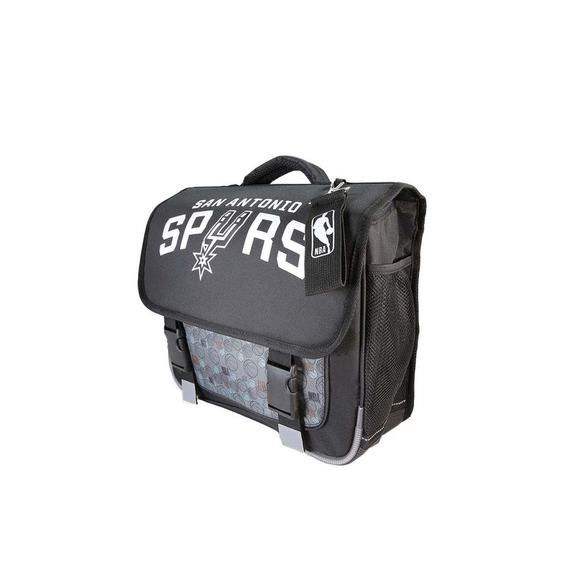 3666311037615-Cartable NBA - 38 cm - 2 compartiments - Noir - Bagtrotter--1