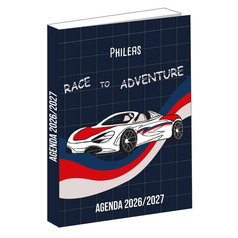 3666311035802-Agenda Phileas Voiture - 1 jour par page - 12x17 cm - Marine - Bagtrotter--0