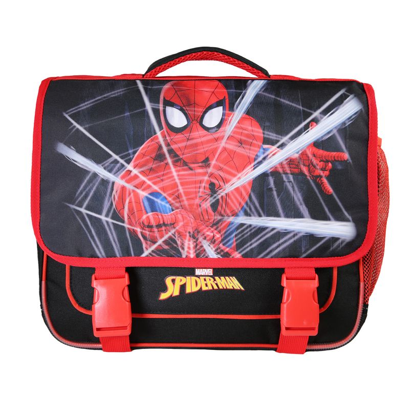 3666311038568-Cartable Spiderman - 38 cm - 2 compartiments - Noir - Bagtrotter--0