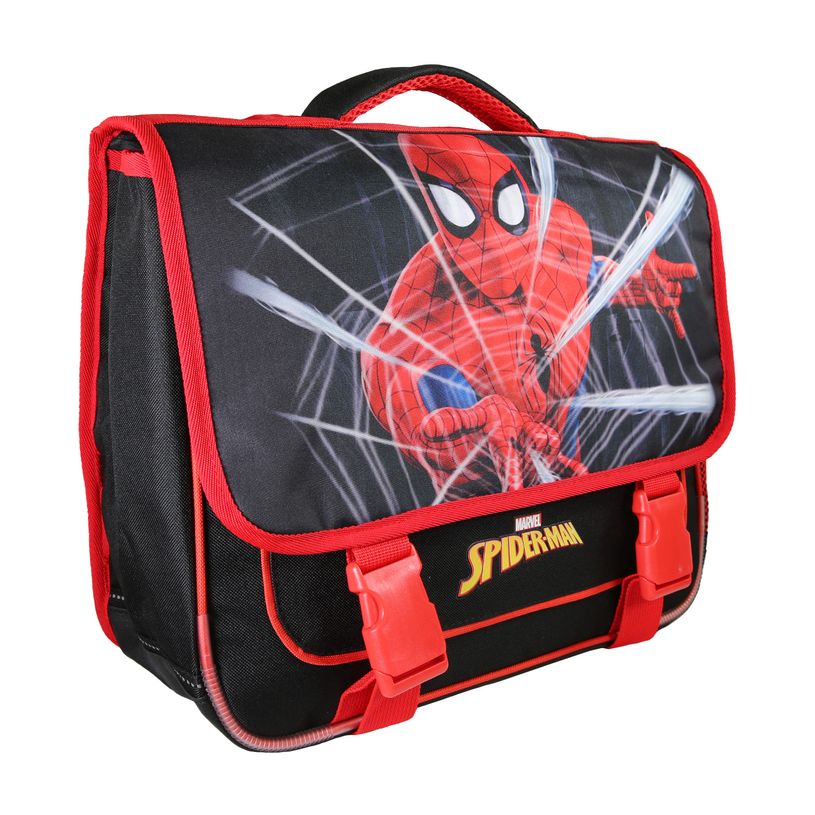 3666311038568-Cartable Spiderman - 38 cm - 2 compartiments - Noir - Bagtrotter--1
