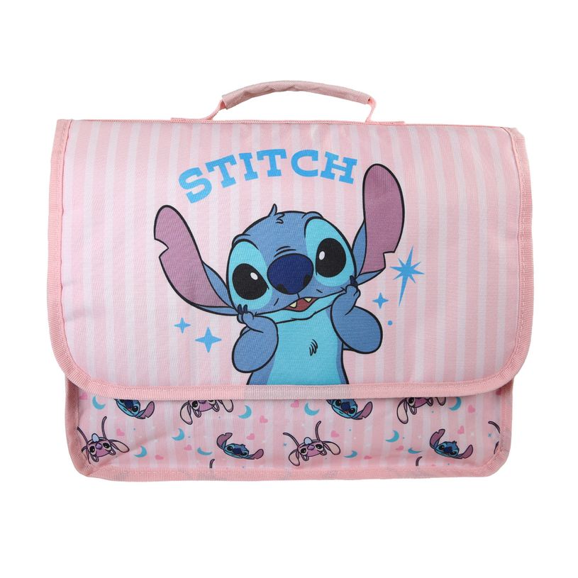 3666311040066-Cartable Stitch - 32 cm - 1 compartiment - Rose - Bagtrotter--0