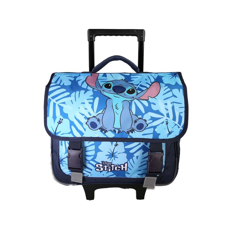 3666311039961-Cartable à roulettes Stitch - 38 cm - 2 compartiments - Bleu - Bagtrotter--0