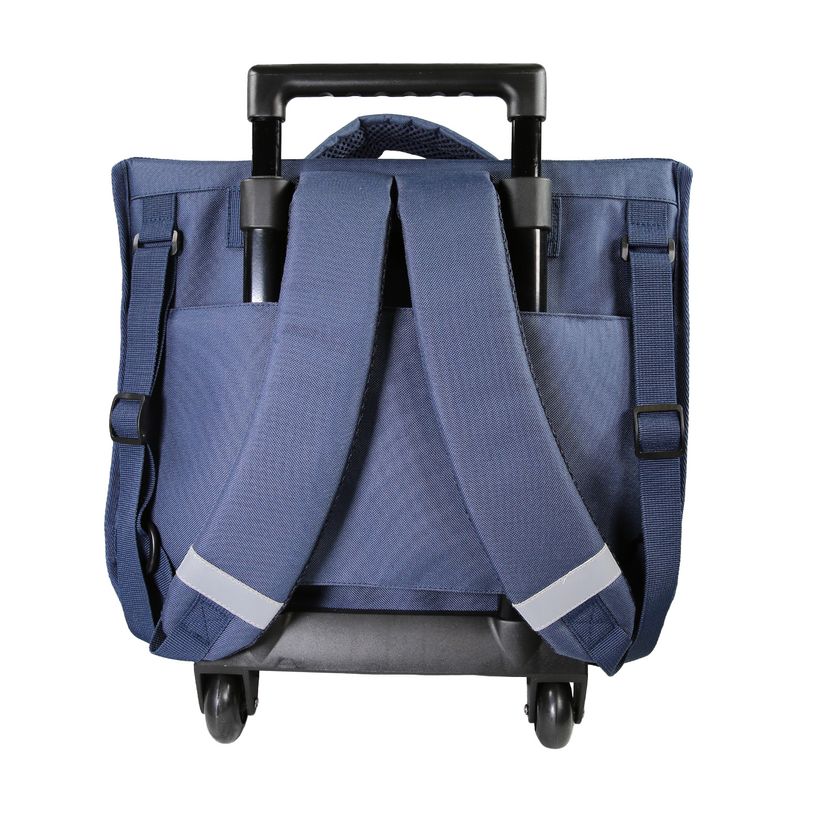 3666311032207-Cartable à roulettes Super Mario - 38 cm - 2 compartiments - Marine - Bagtrotter--2