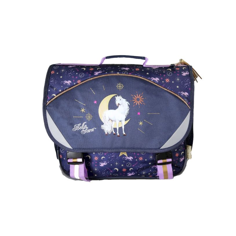 3661507563374-Cartable Bella Sara - 38 cm - 2 compartiments - Marine - Kid'Abord--0