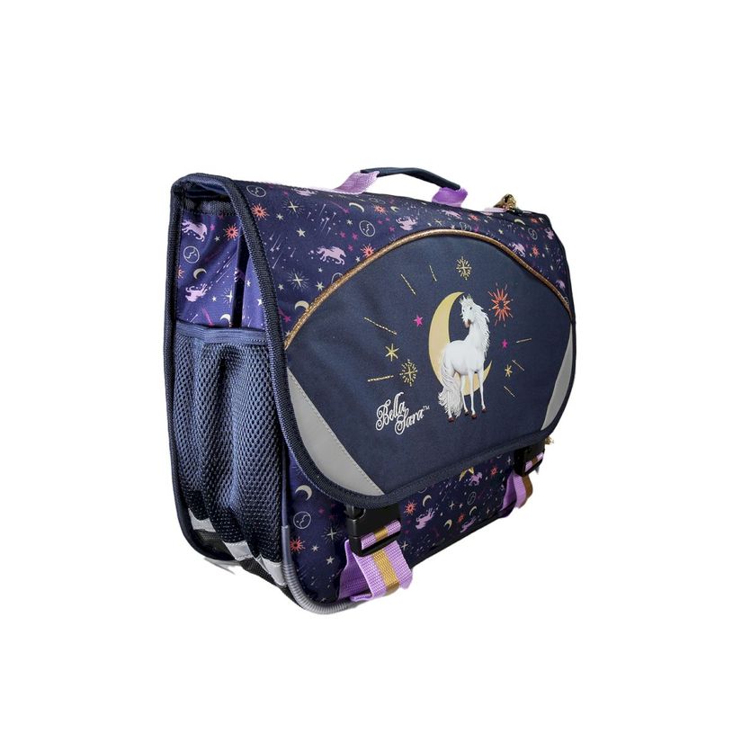 3661507563374-Cartable Bella Sara - 38 cm - 2 compartiments - Marine - Kid'Abord--1