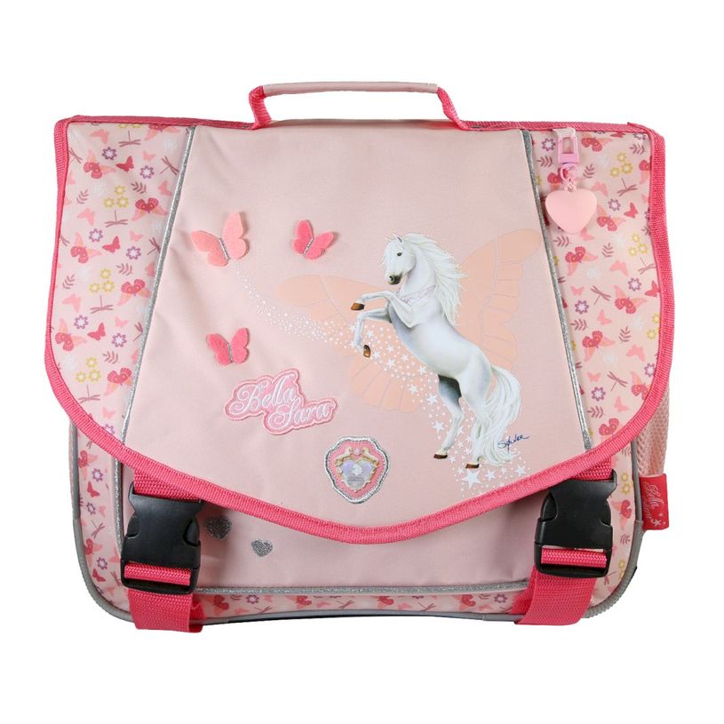3661507563381-Cartable Bella Sara - 38 cm - 2 compartiments - Rose - Kid'Abord--0
