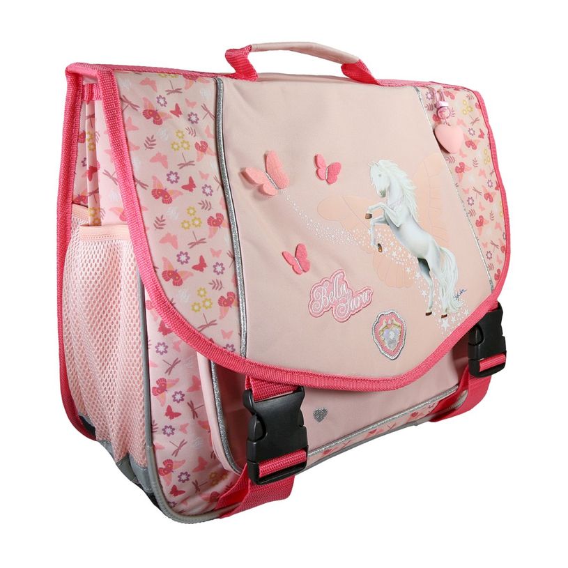 3661507563381-Cartable Bella Sara - 38 cm - 2 compartiments - Rose - Kid'Abord--1