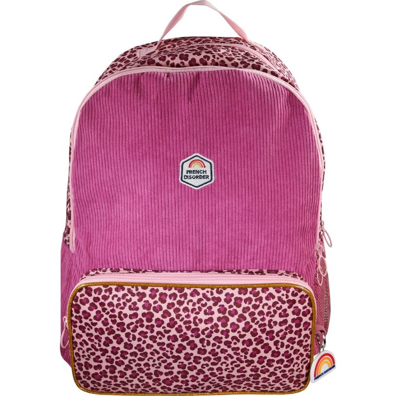 3661507361215-Sac à dos French Disorder - 2 compartiments - Rose - Kid'Abord--0
