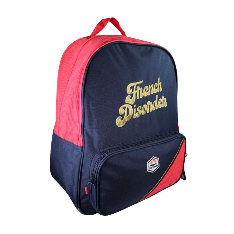 3661507361222-Sac à dos French Disorder - 2 compartiments - Rose - Kid'Abord--1