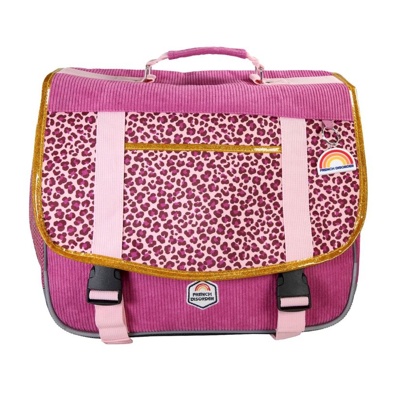3661507363219-Cartable French Disorder - 38 cm - 2 compartiments - Rose - Kid'Abord--0