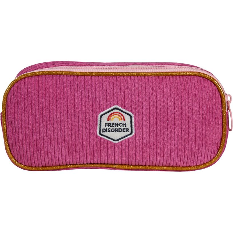3661507367217-Trousse rectangulaire French Disorder - 2 compartiments - Rose - Kid'Abord--0