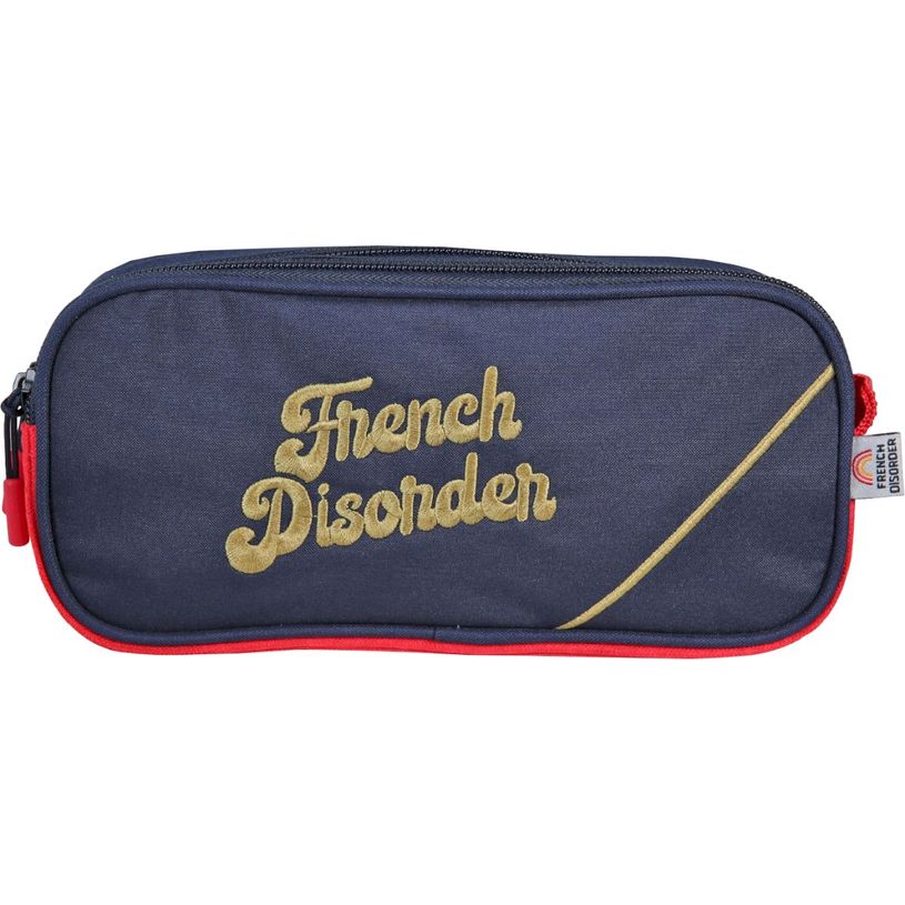 3661507367224-Trousse rectangulaire French Disorder - 2 compartiments - Rose - Kid'Abord--0