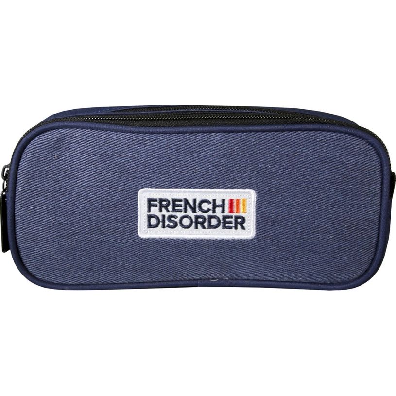 3661507367262-Trousse rectangulaire French Disorder - 2 compartiments - Marine - Kid'Abord--0