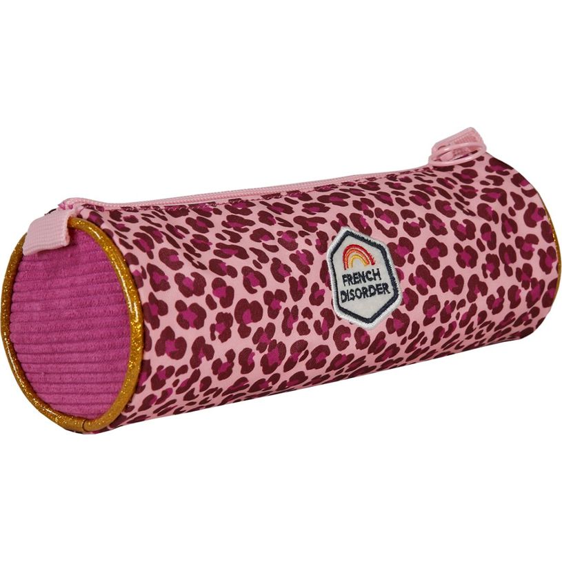 3661507368214-Trousse ronde French Disorder - 1 compartiment - Rose - Kid'Abord--1