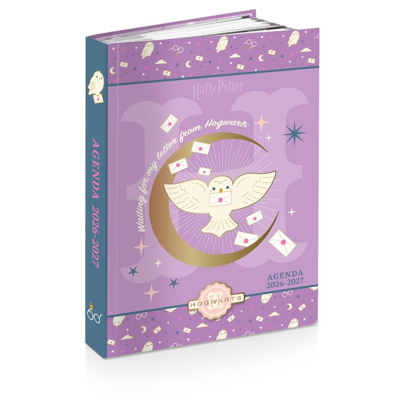 3661507555409-Agenda rembordé Hedwig - 1 jour par page - 12x17 cm - 2 décors assortis - Kid'Abord--0