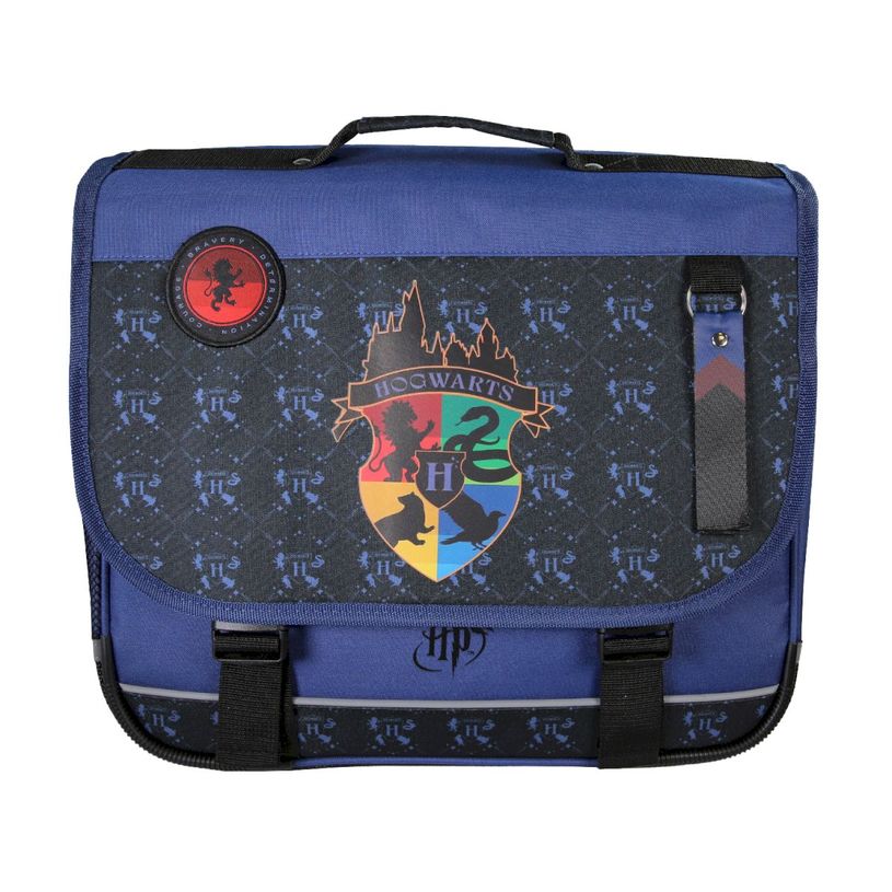 3661507563343-Cartable Harry Potter Hogwarts - 38 cm - 2 compartiments - Marine - Kid'Abord--0