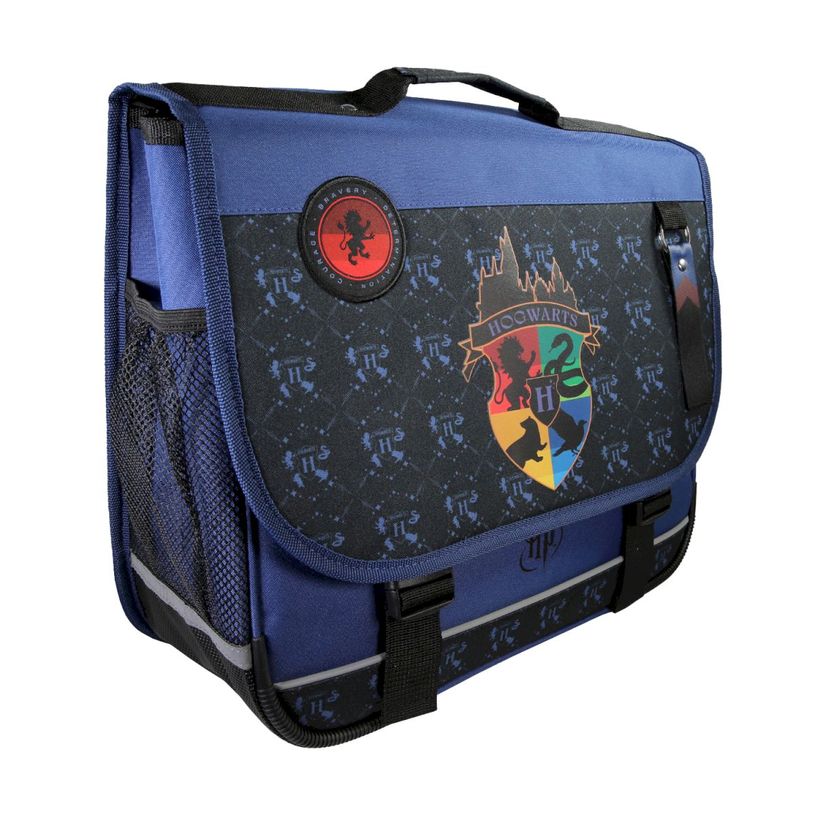 3661507563343-Cartable Harry Potter Hogwarts - 38 cm - 2 compartiments - Marine - Kid'Abord--1