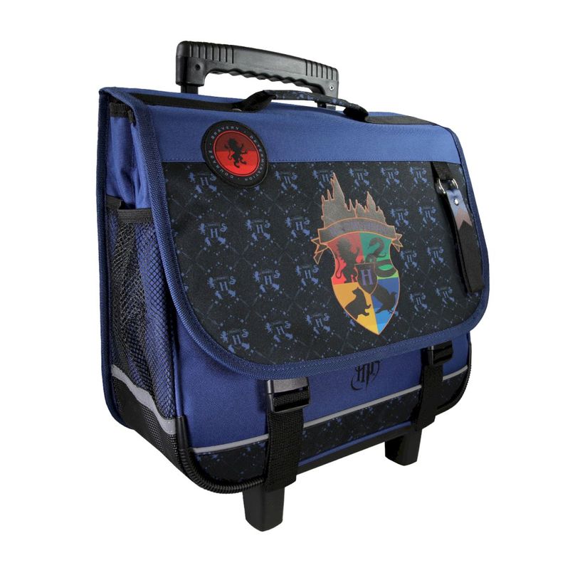 3661507564340-Cartable à roulettes Harry Potter Hogwarts - 38 cm - 2 compartiments - Marine - Kid'Abord--1