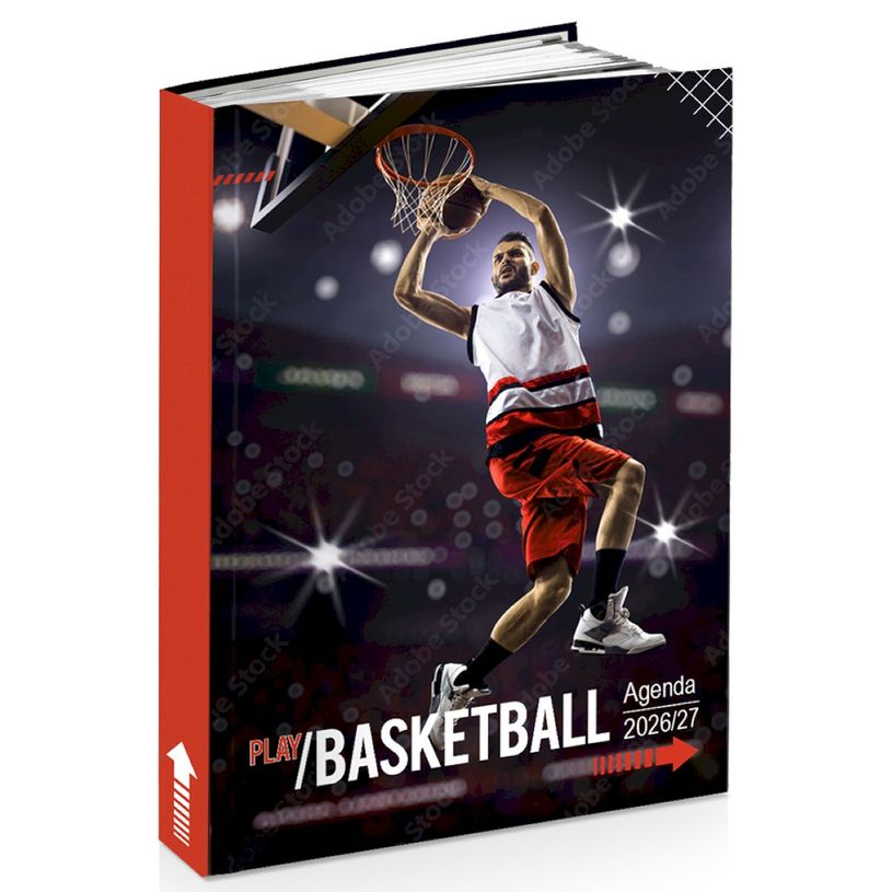 3661507015781-Agenda rembordé Foot/Basketball - 1 jour par page - 12x17 cm - 2 décors assortis - Kid'Abord--1