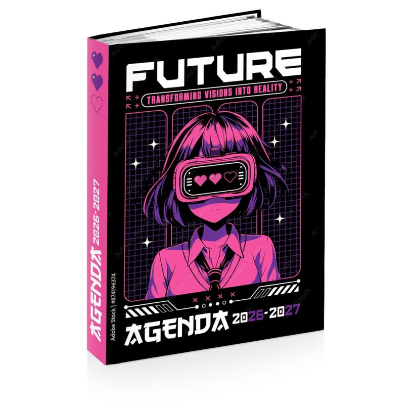3661507055084-Agenda Manga - 1 jour par page - 12x17 cm - 2 décors assortis - Kid'Abord--1