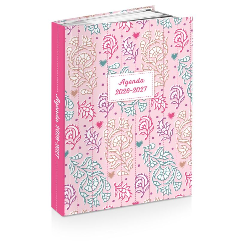 3661507055114-Agenda rembordé Indian Mood - 1 jour par page - 12x17 cm - 2 décors assortis - Kid'Abord--0