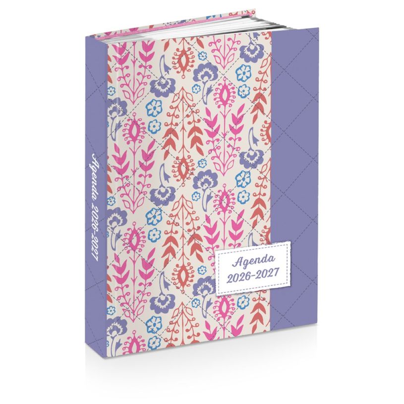 3661507055114-Agenda rembordé Indian Mood - 1 jour par page - 12x17 cm - 2 décors assortis - Kid'Abord--1