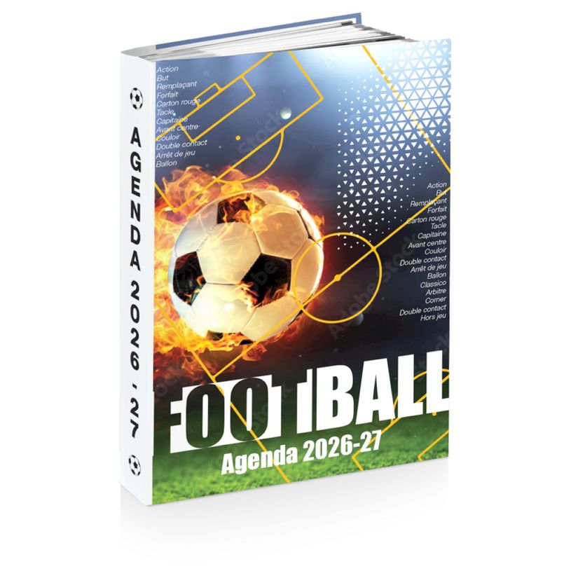 3661507055152-Agenda rembordé Foot - 1 jour par page - 12x17 cm - 2 décors assortis - Kid'Abord--0