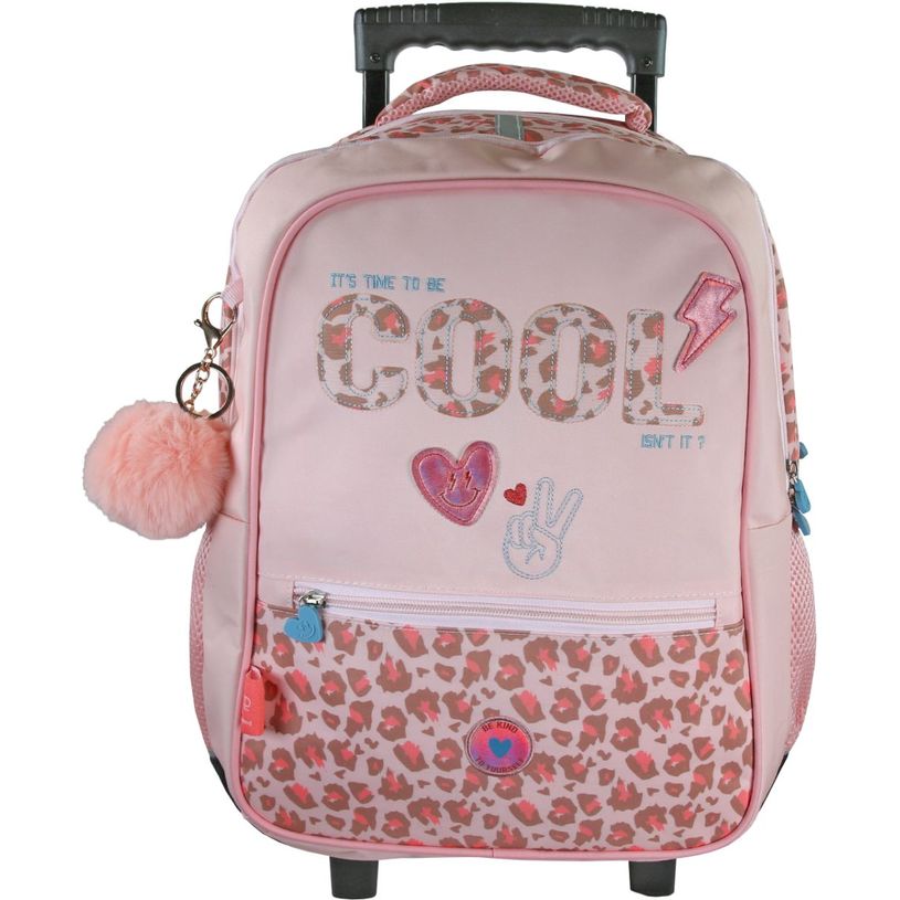 3661507062105-Sac à dos à roulettes Kip Graou - 2 compartiments - Rose - Kid'Abord--0